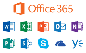 Logo Microsoft Office 365 Logo Microsoft Office 365 avec Word, Excel, PowerPoint, Outlook, OneNote, Teams, SharePoint, OneNote.